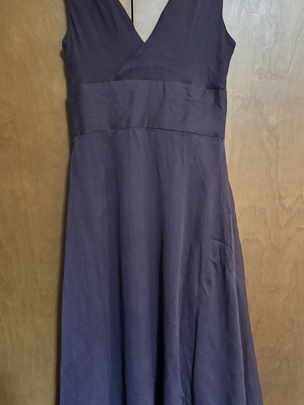 J. Crew Deep Plum V-Neck Midi Dress